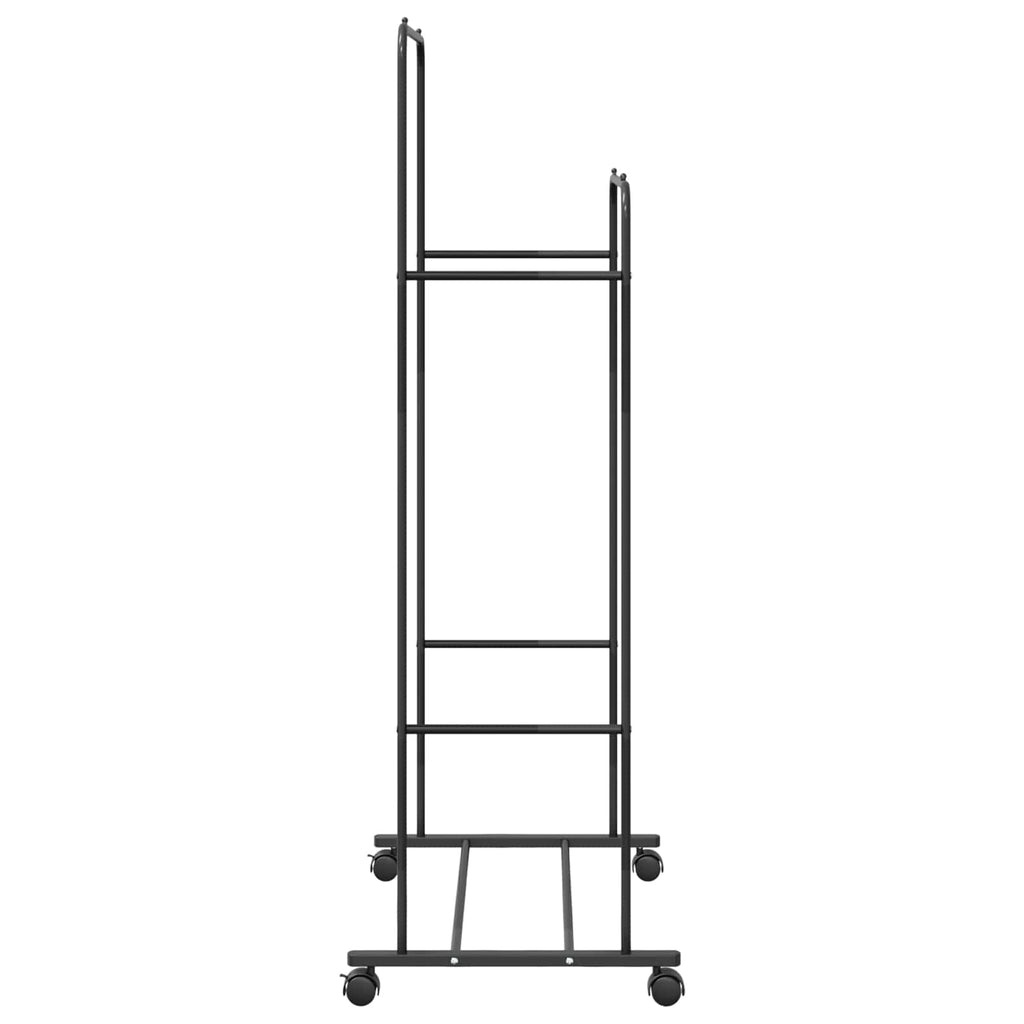 vidaXL Wieszak na Ubrania Gładki Czarny 80 x 53 x 156 cm