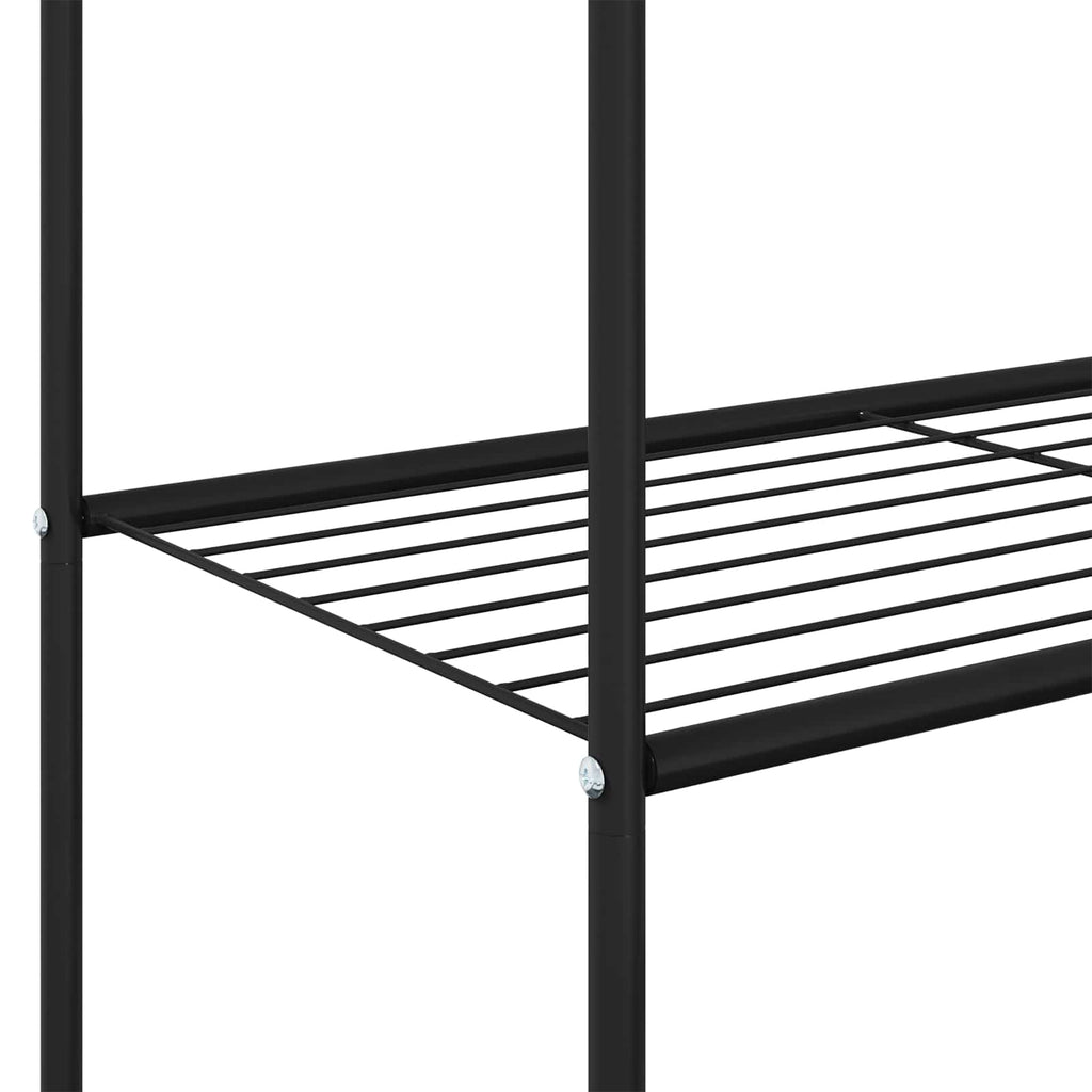 vidaXL Wieszak na Ubrania z półką z kołem Czarny 80 x 53 x 156 cm