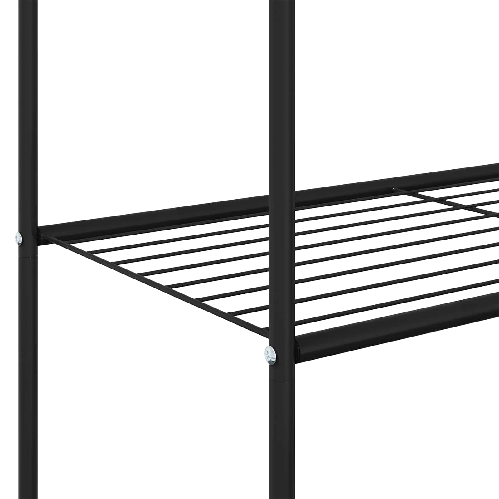 vidaXL Wieszak na Ubrania z półką z kołem Czarny 80 x 53 x 156 cm