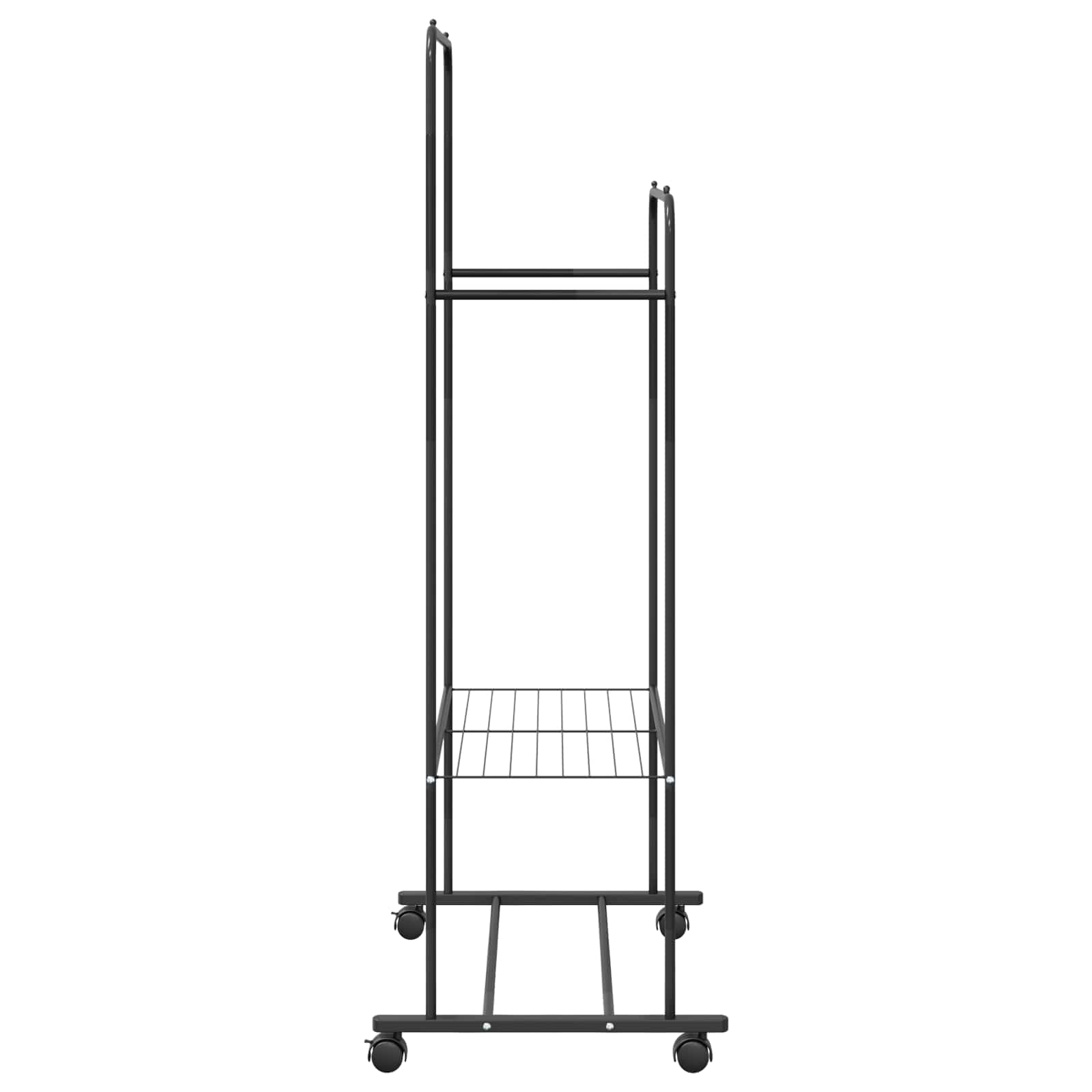 vidaXL Wieszak na Ubrania z półką z kołem Czarny 80 x 53 x 156 cm