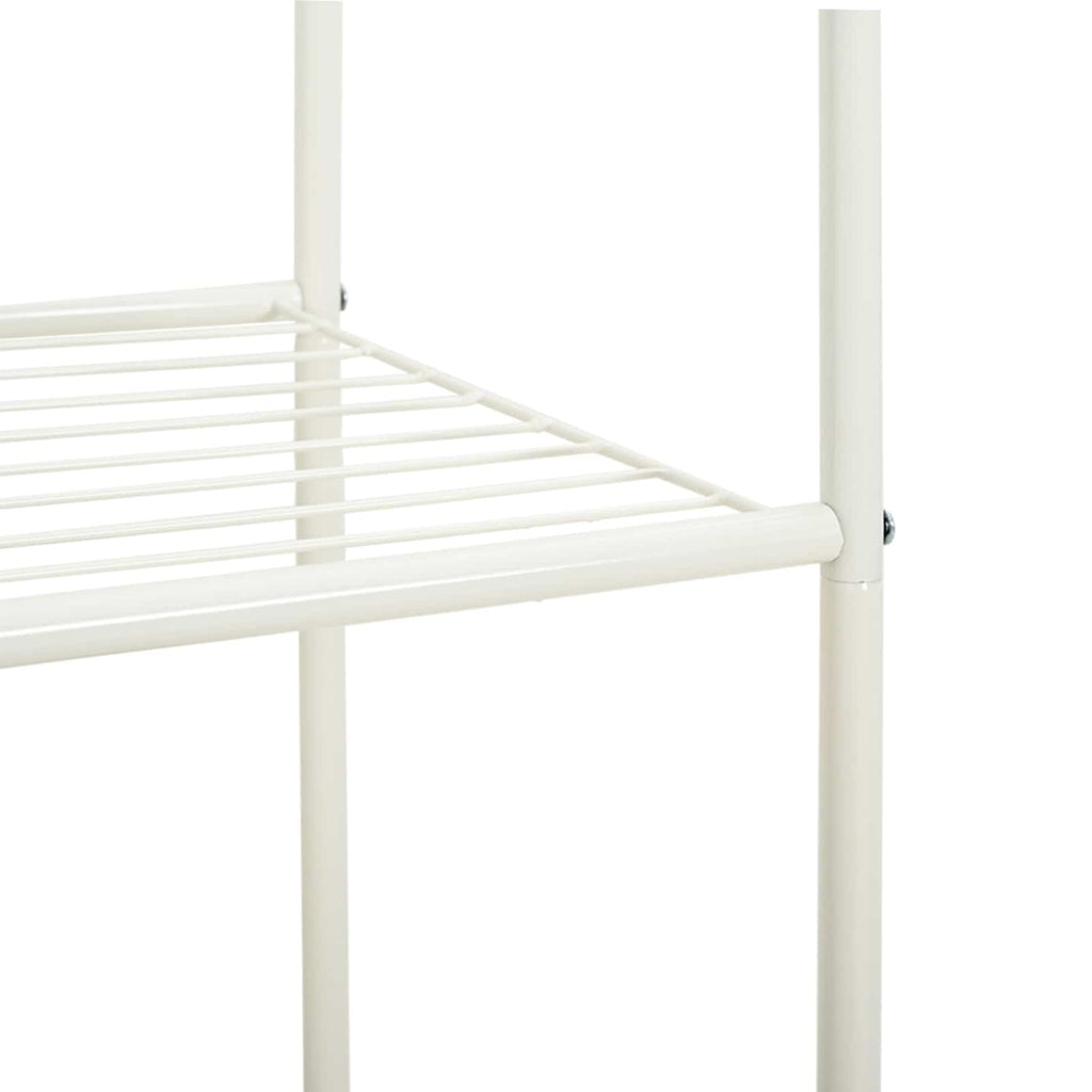 vidaXL Wieszak na Ubrania z półką z kołem Biały 80 x 53 x 156 cm