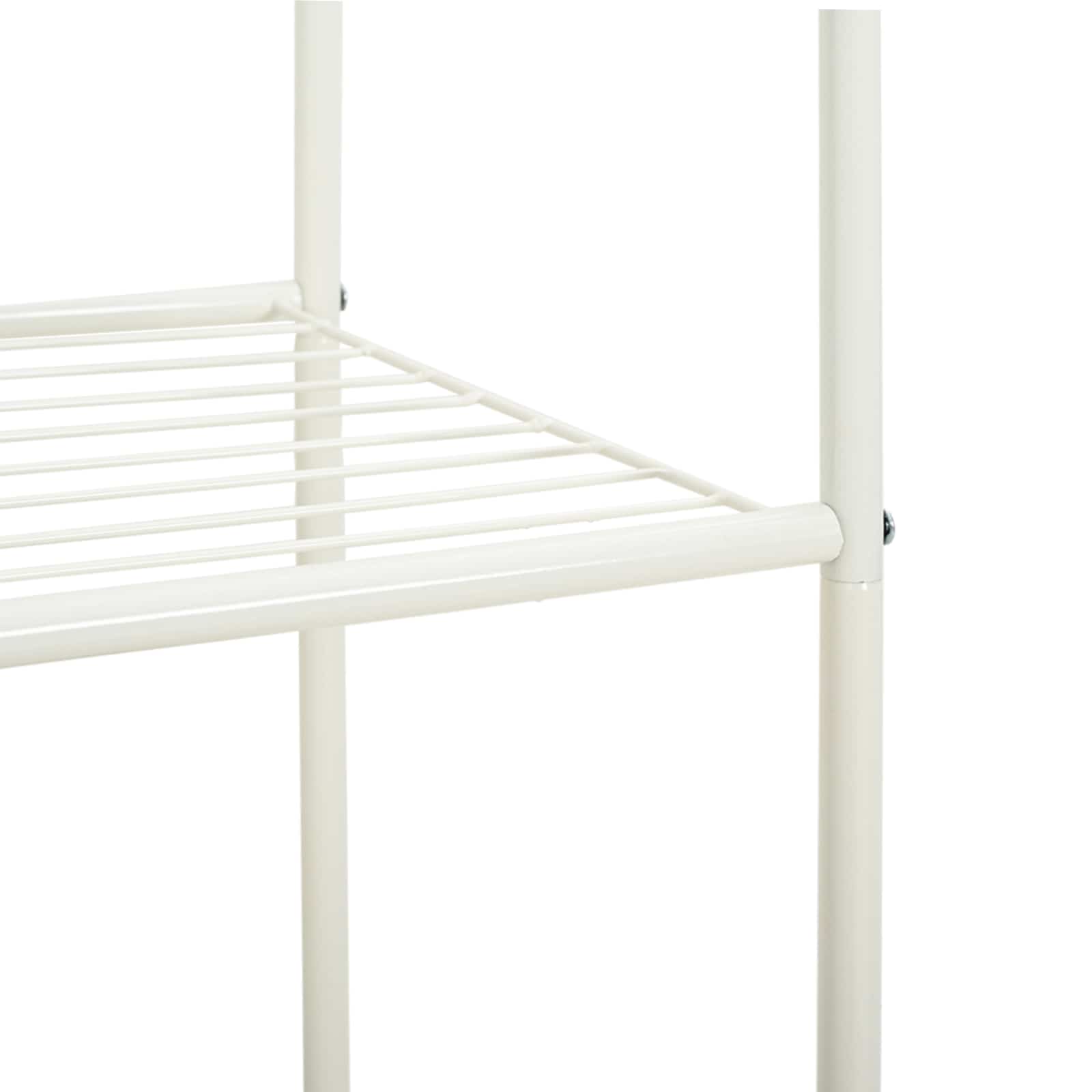 vidaXL Wieszak na Ubrania z półką z kołem Biały 80 x 53 x 156 cm