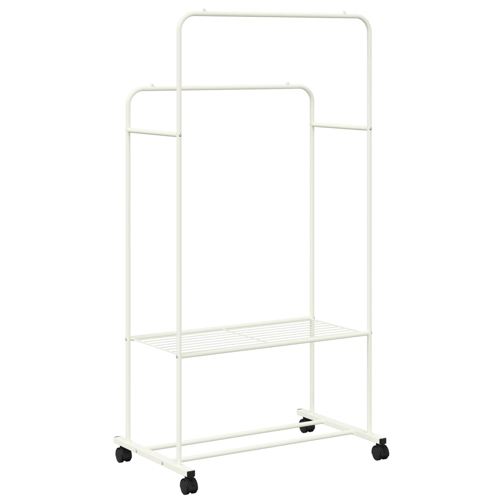vidaXL Wieszak na Ubrania z półką z kołem Biały 80 x 53 x 156 cm