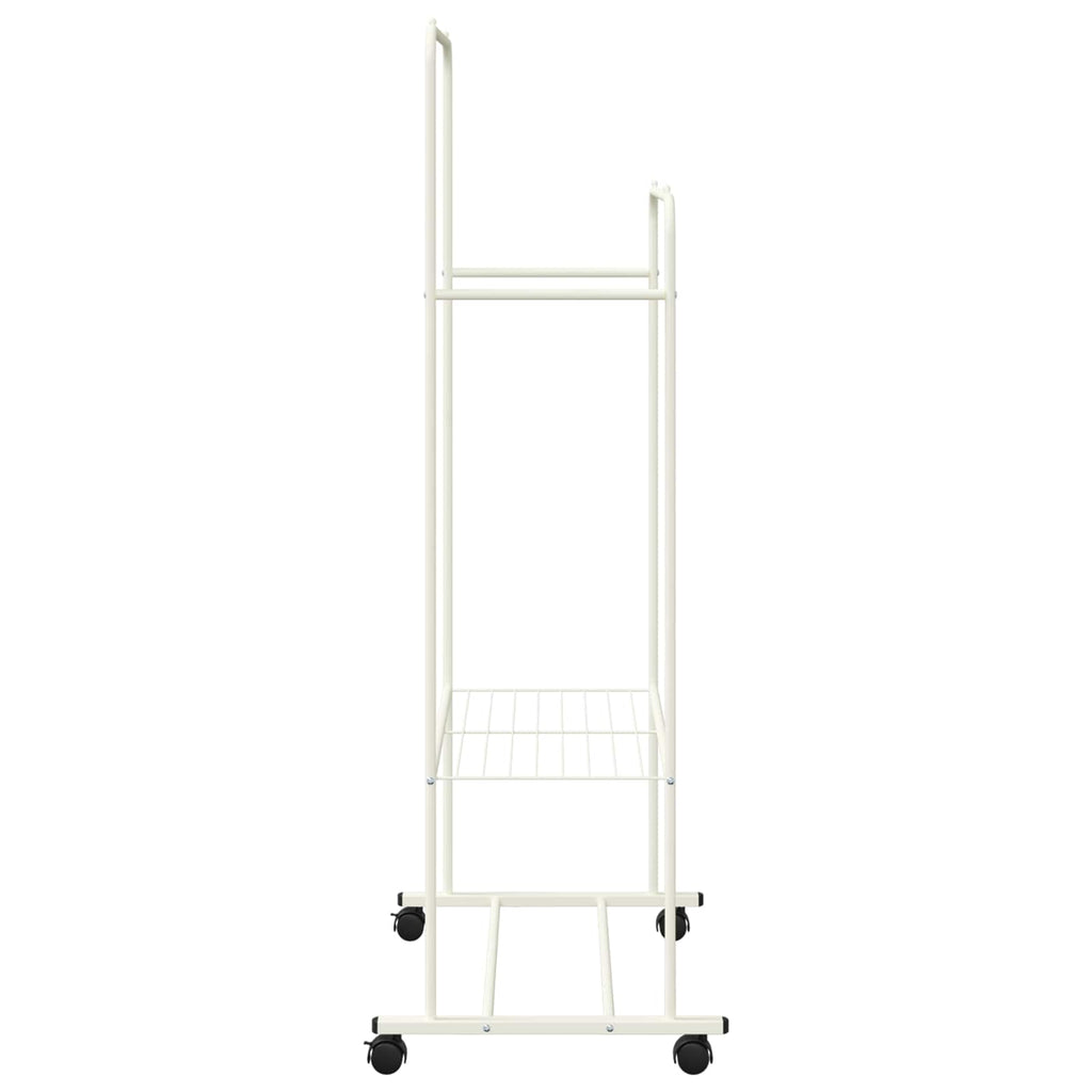 vidaXL Wieszak na Ubrania z półką z kołem Biały 80 x 53 x 156 cm