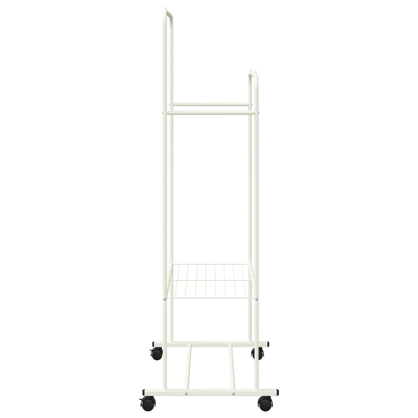 vidaXL Wieszak na Ubrania z półką z kołem Biały 80 x 53 x 156 cm