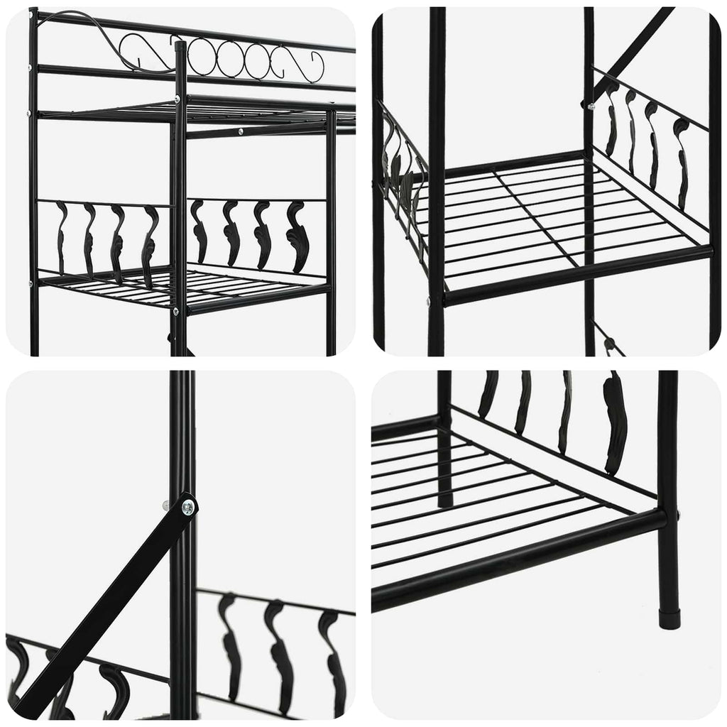 vidaXL Otwy garderoba z półką Czarny 101 x 43 x 188 cm Stal