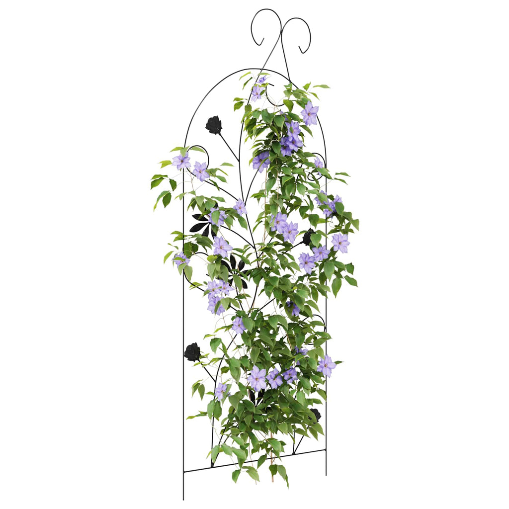 vidaXL Ogrodzenie Ogrodowe Z blokadą 3 pcs Czarny 112 x 39,5 cm Stal