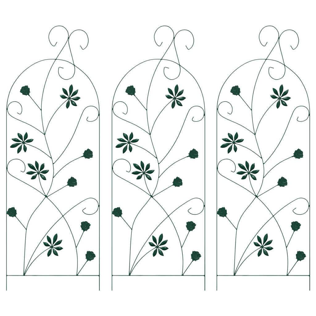 vidaXL Ogrodzenie Ogrodowe 3 pcs Zielony 112 x 39,5 cm Stal