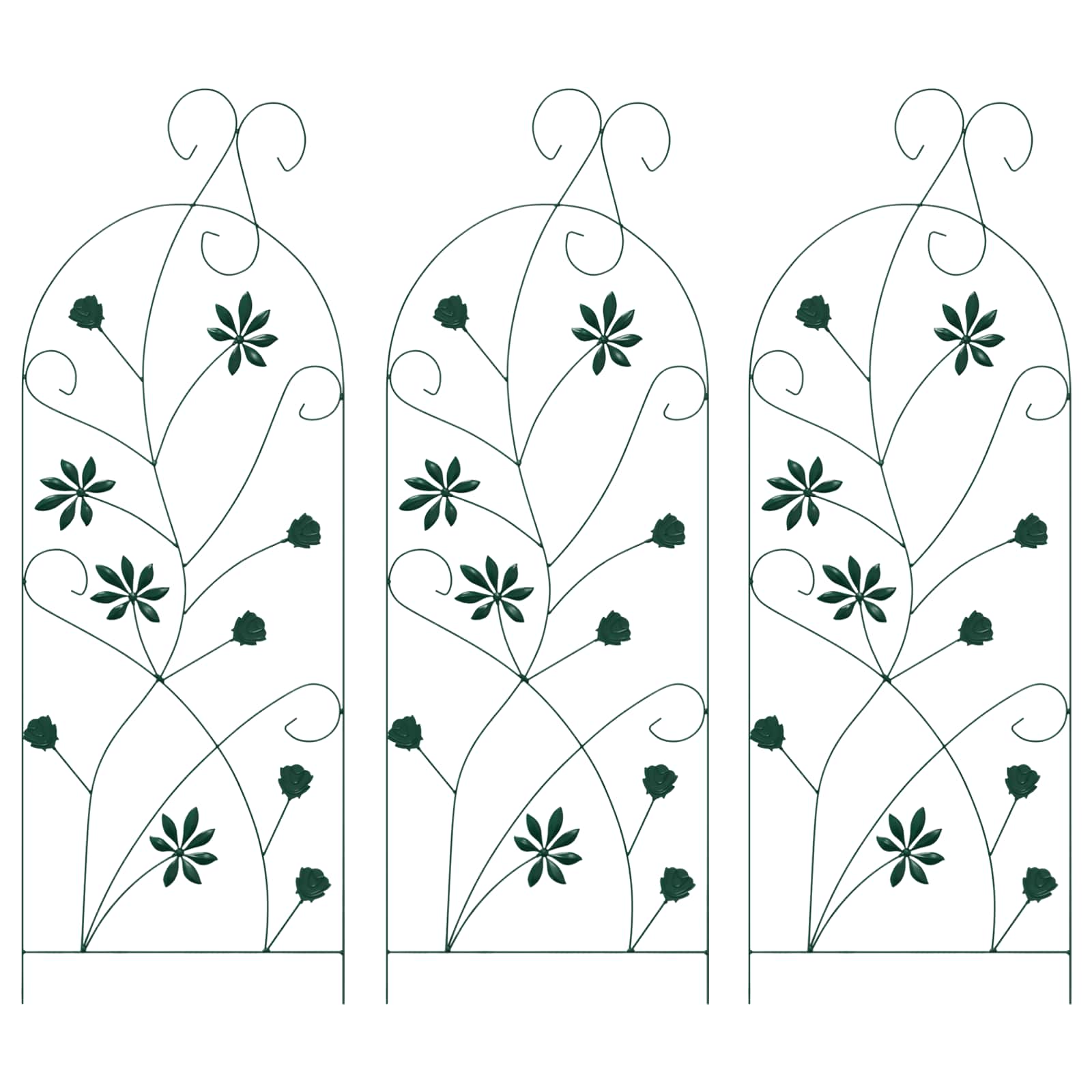 vidaXL Ogrodzenie Ogrodowe 3 pcs Zielony 112 x 39,5 cm Stal
