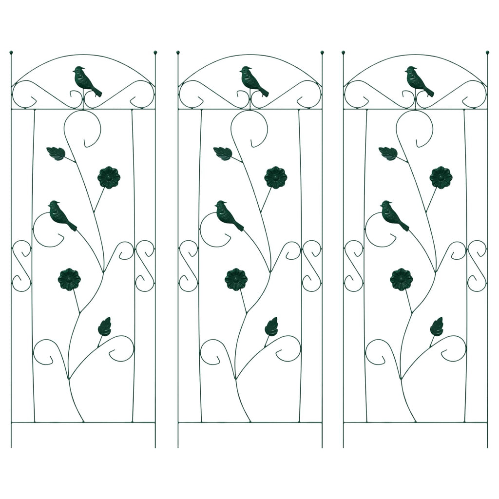 vidaXL Ogrodzenie Ogrodowe 3 pcs Zielony 110 x 40 cm Stal