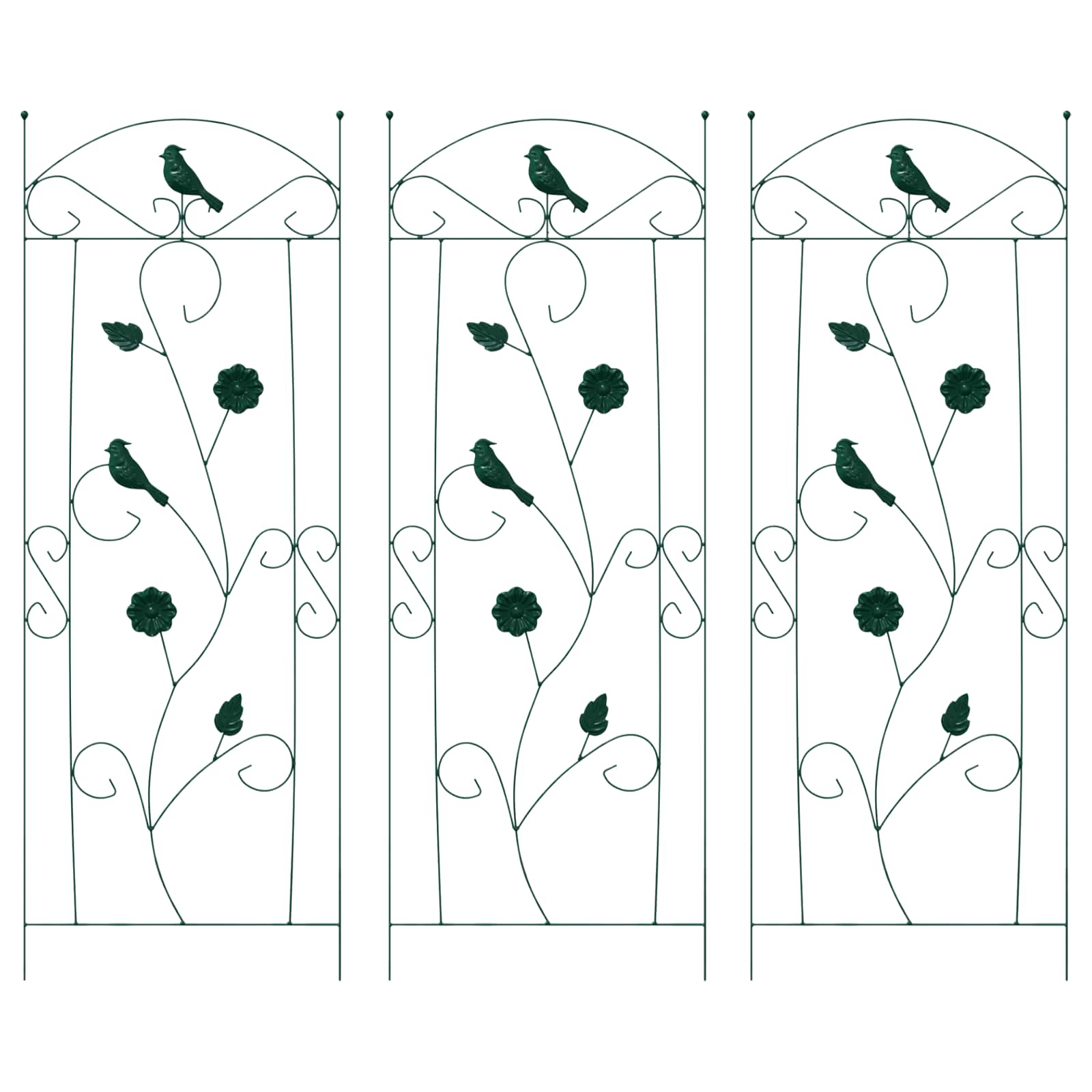 vidaXL Ogrodzenie Ogrodowe 3 pcs Zielony 110 x 40 cm Stal