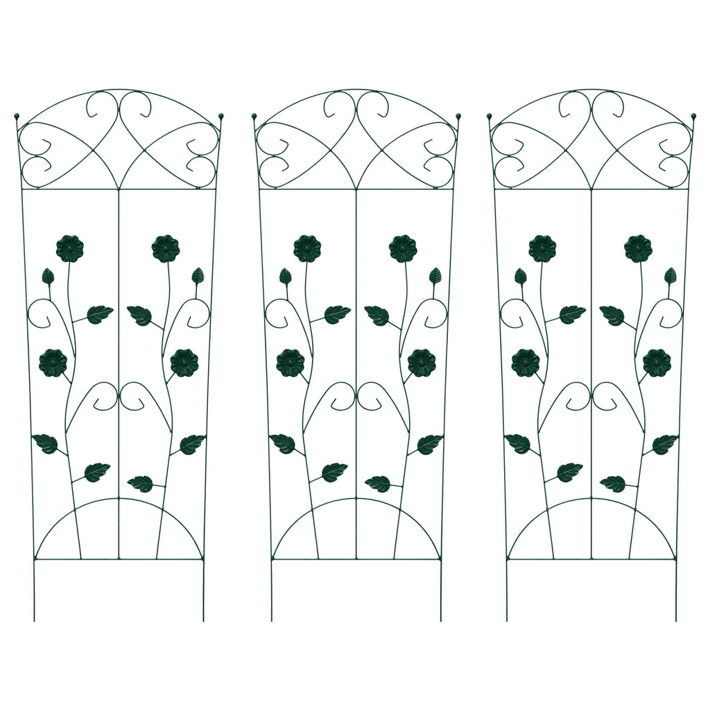 vidaXL Ogrodzenie Ogrodowe 3 pcs Zielony 110,5 x 42,5 cm Stal