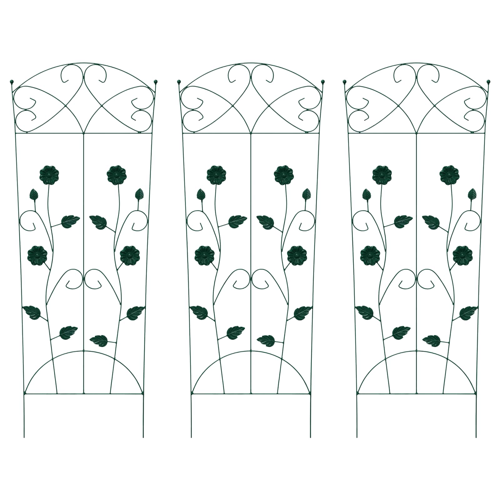 vidaXL Ogrodzenie Ogrodowe 3 pcs Zielony 110,5 x 42,5 cm Stal