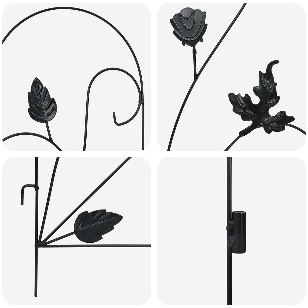 vidaXL Ogrodzenie Ogrodowe 5 pcs Czarny Stal