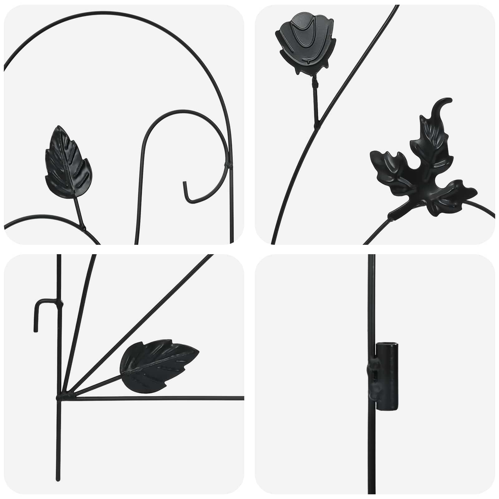 vidaXL Ogrodzenie Ogrodowe 5 pcs Czarny Stal