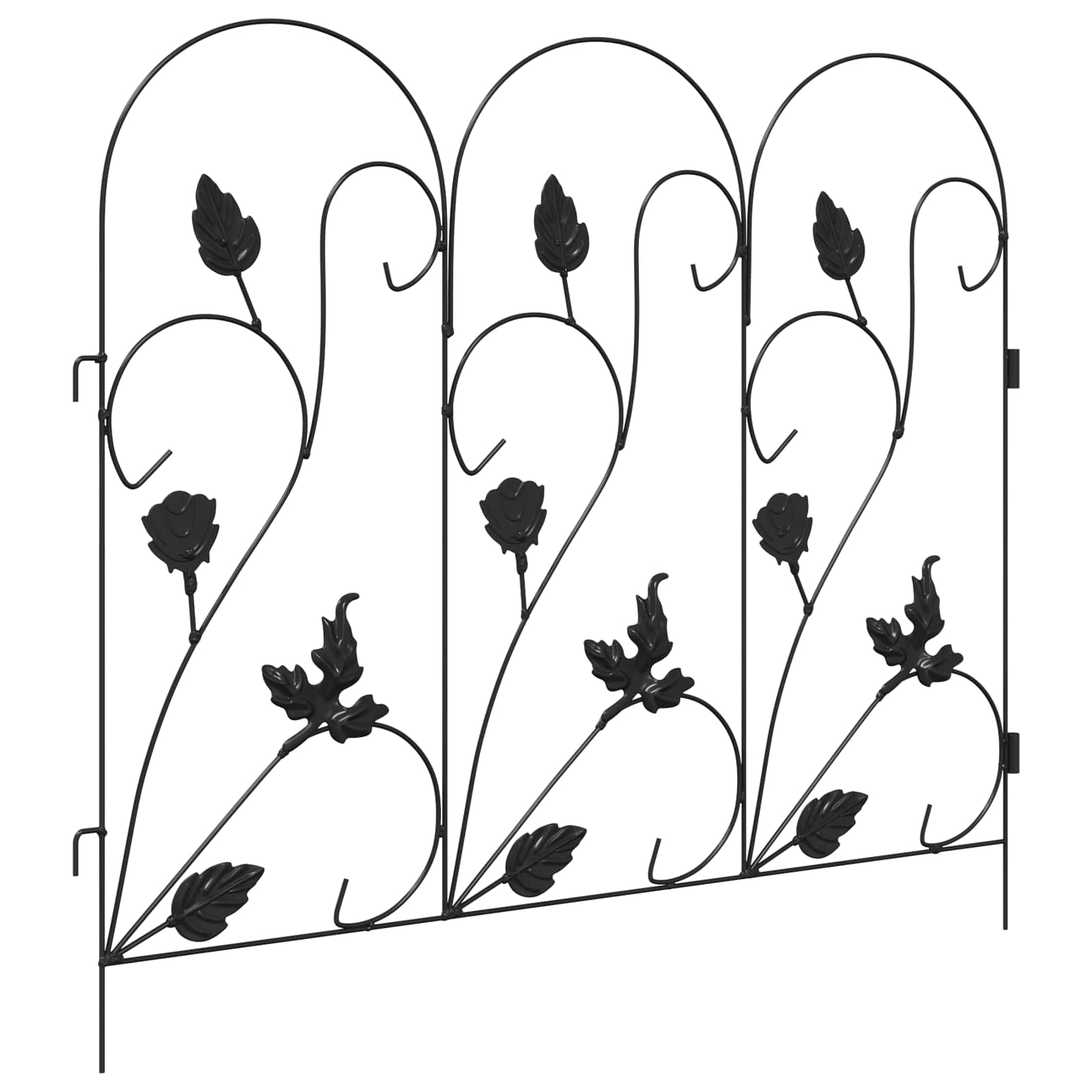 vidaXL Ogrodzenie Ogrodowe 5 pcs Czarny Stal