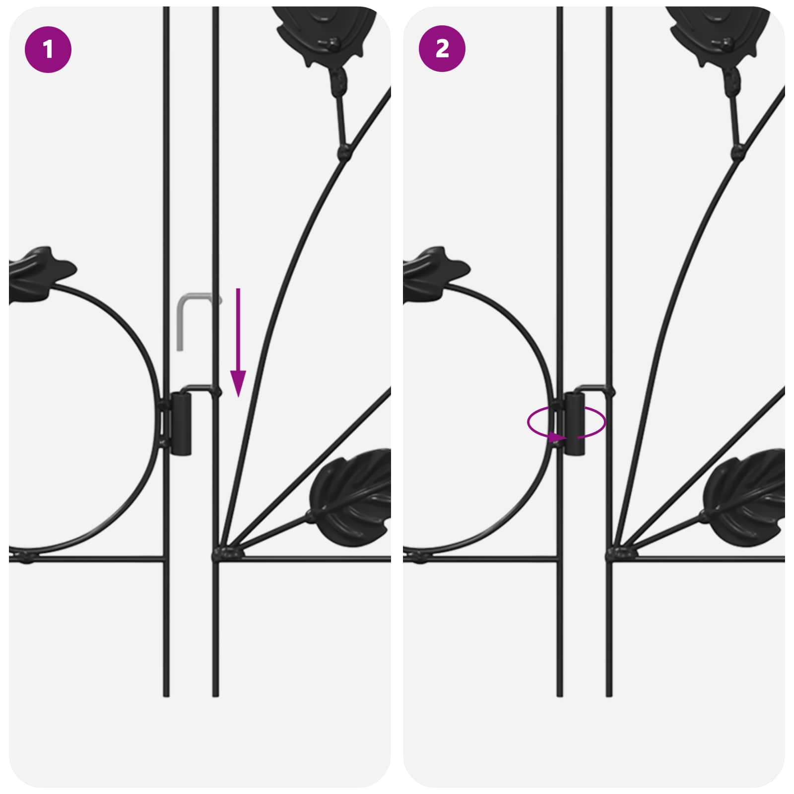 vidaXL Ogrodzenie Ogrodowe 5 pcs Czarny Stal