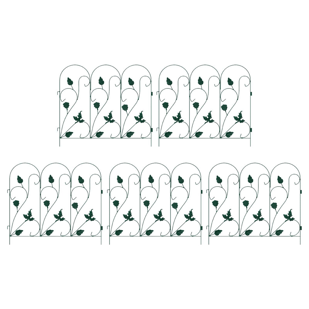 vidaXL Ogrodzenie Ogrodowe 5 pcs zielony Stal