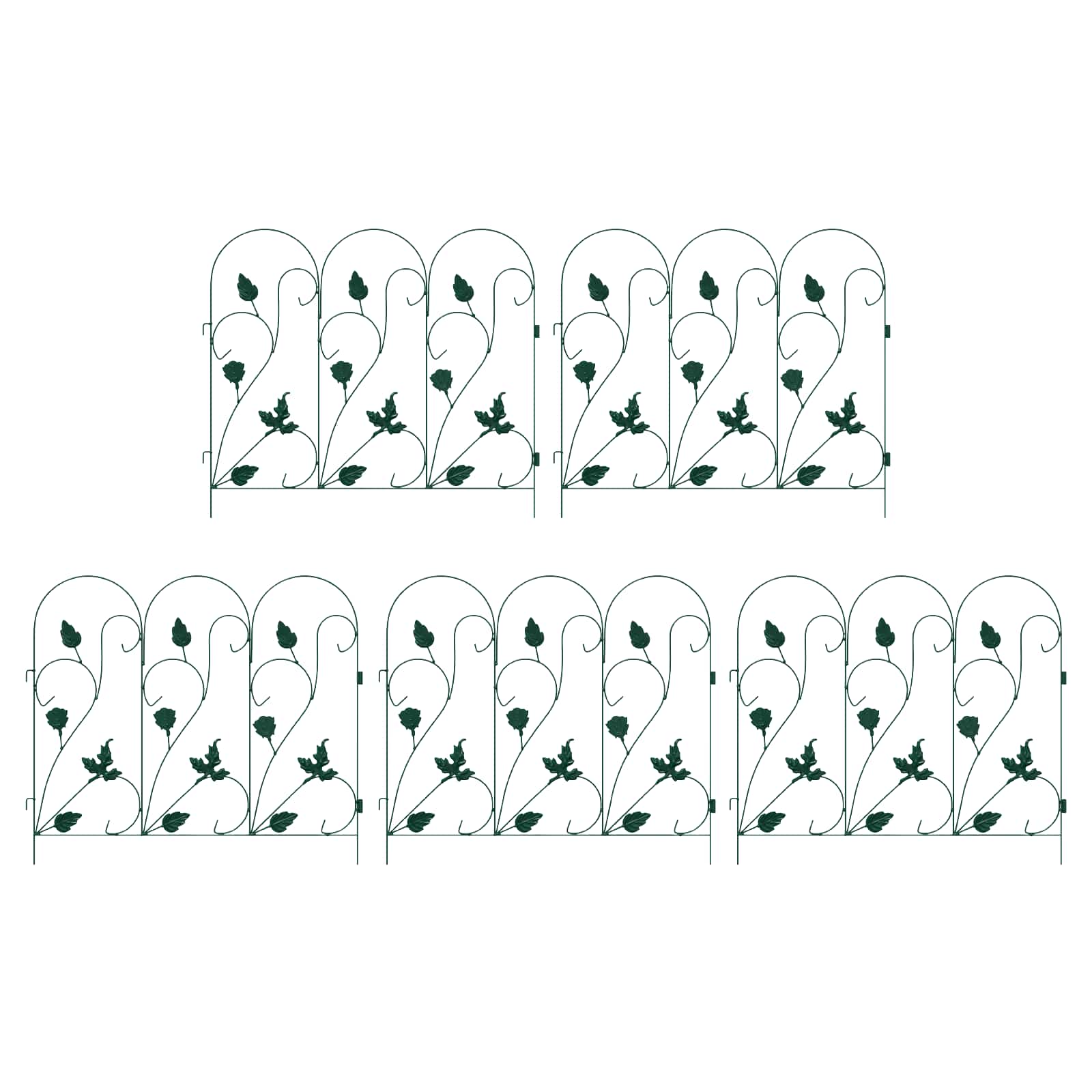 vidaXL Ogrodzenie Ogrodowe 5 pcs zielony Stal