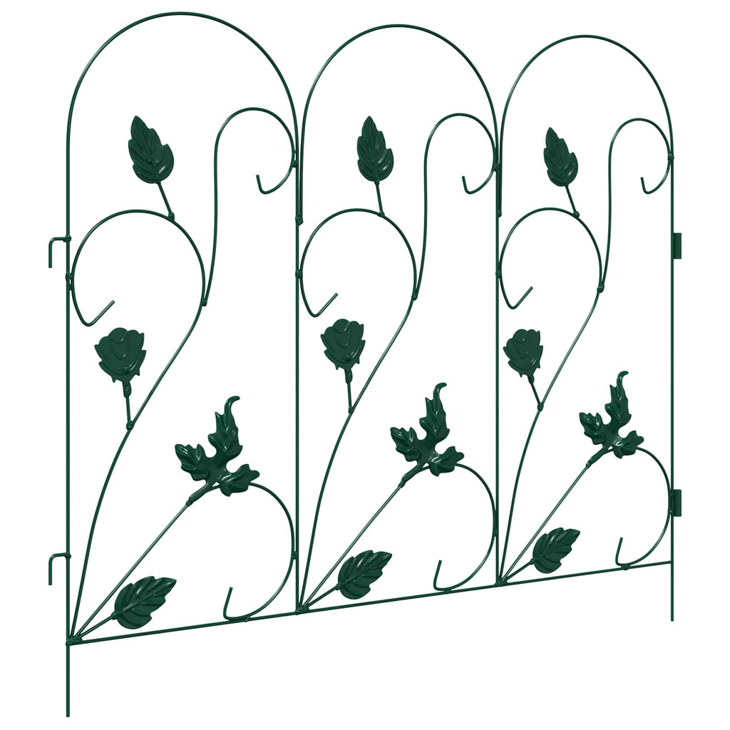 vidaXL Ogrodzenie Ogrodowe 5 pcs zielony Stal