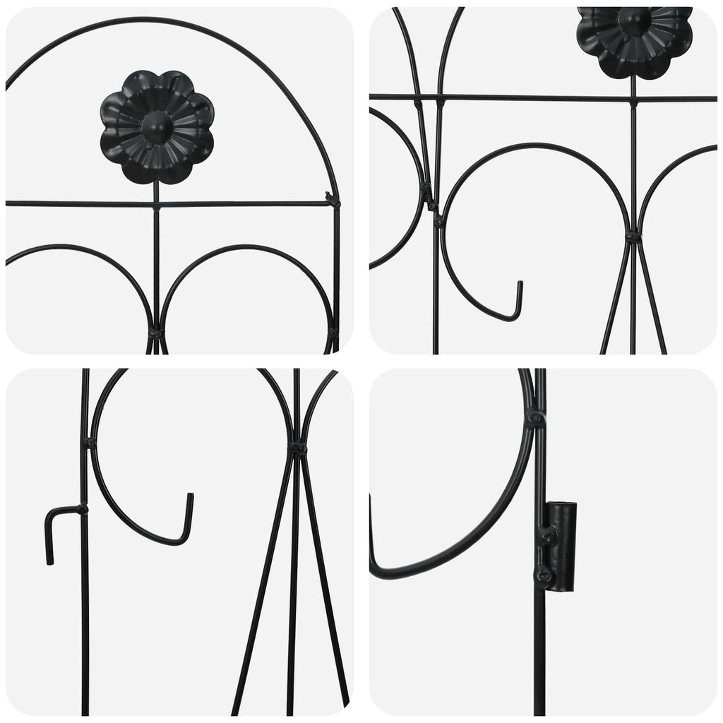 vidaXL Ogrodzenie Ogrodowe 5 pcs Czarny Stal