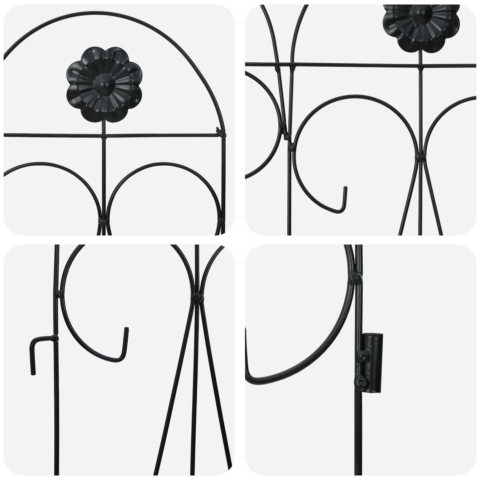 vidaXL Ogrodzenie Ogrodowe 5 pcs Czarny Stal