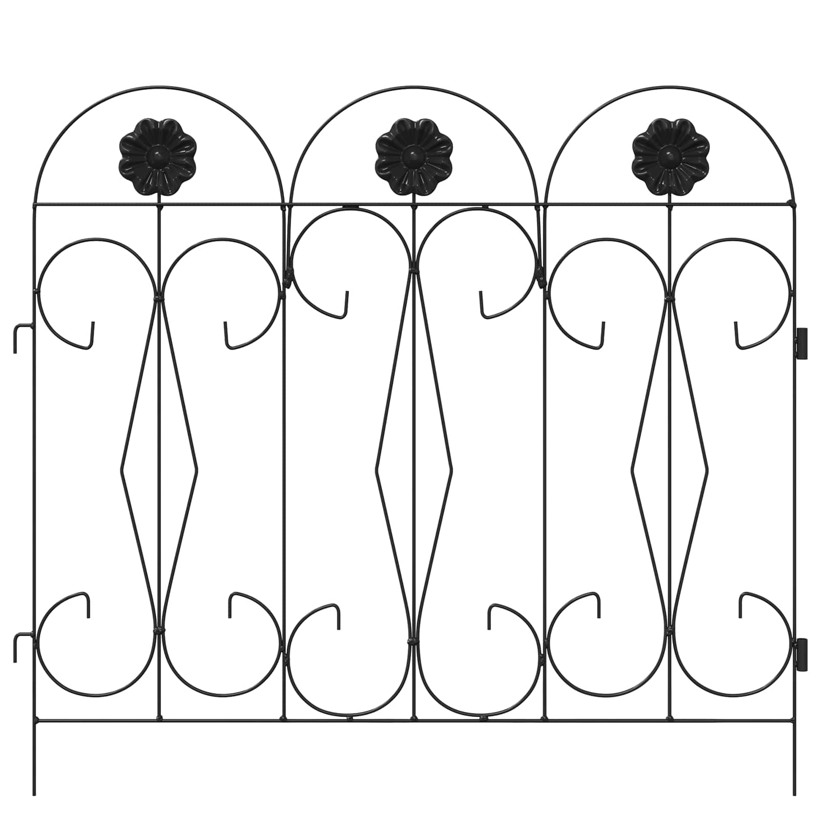 vidaXL Ogrodzenie Ogrodowe 5 pcs Czarny Stal