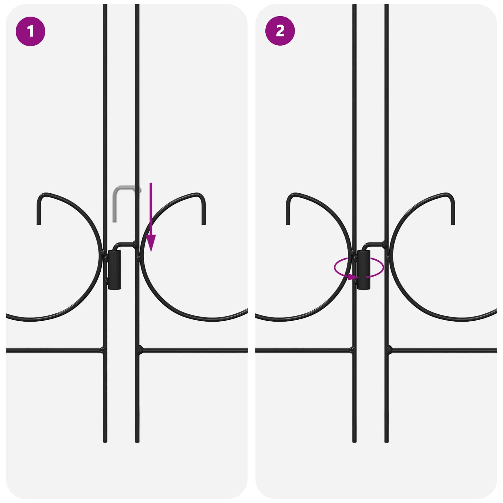 vidaXL Ogrodzenie Ogrodowe 5 pcs Czarny Stal
