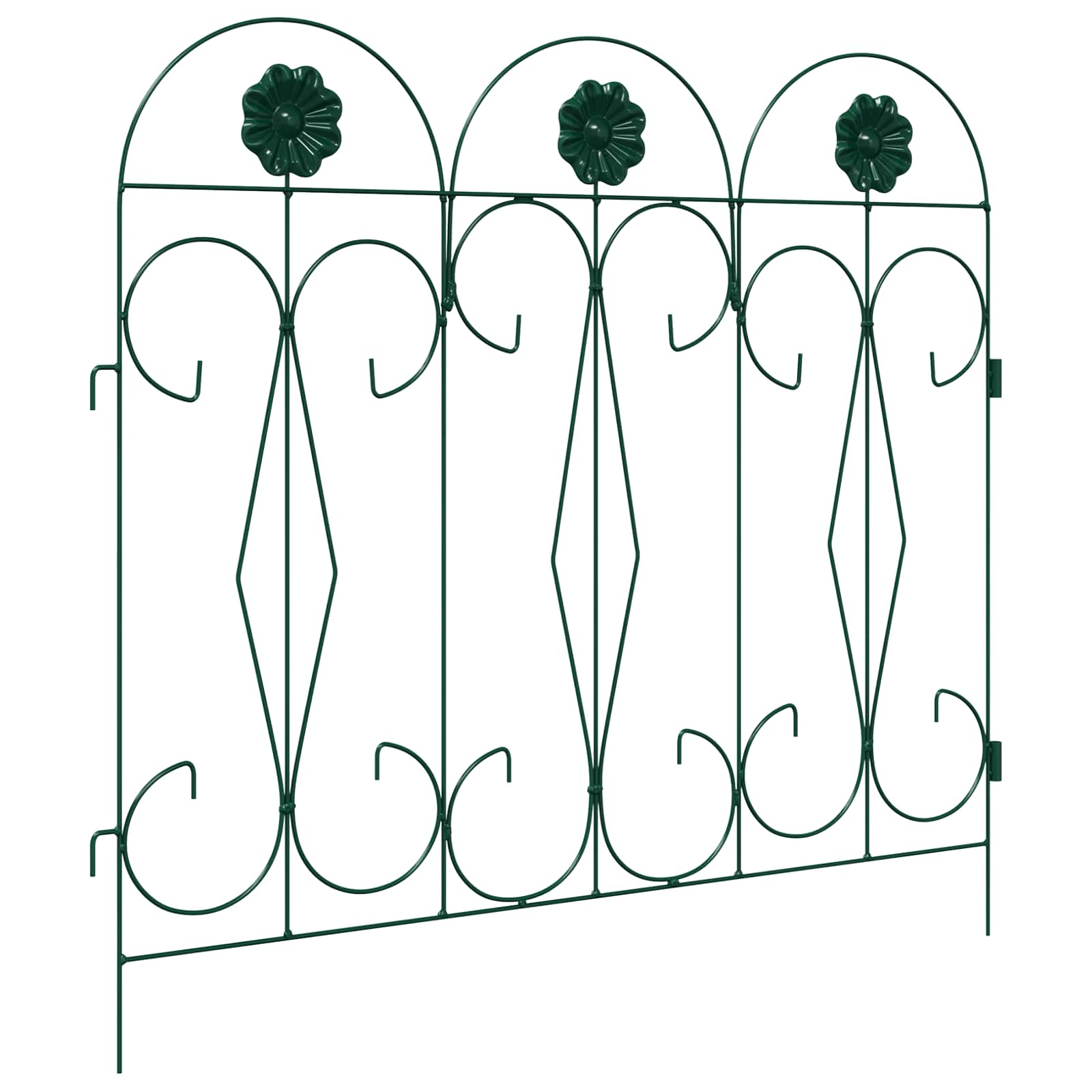 vidaXL Ogrodzenie Ogrodowe 5 pcs zielony Stal