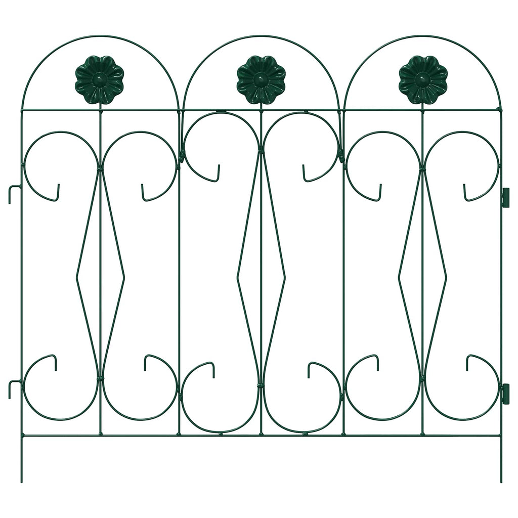 vidaXL Ogrodzenie Ogrodowe 5 pcs zielony Stal
