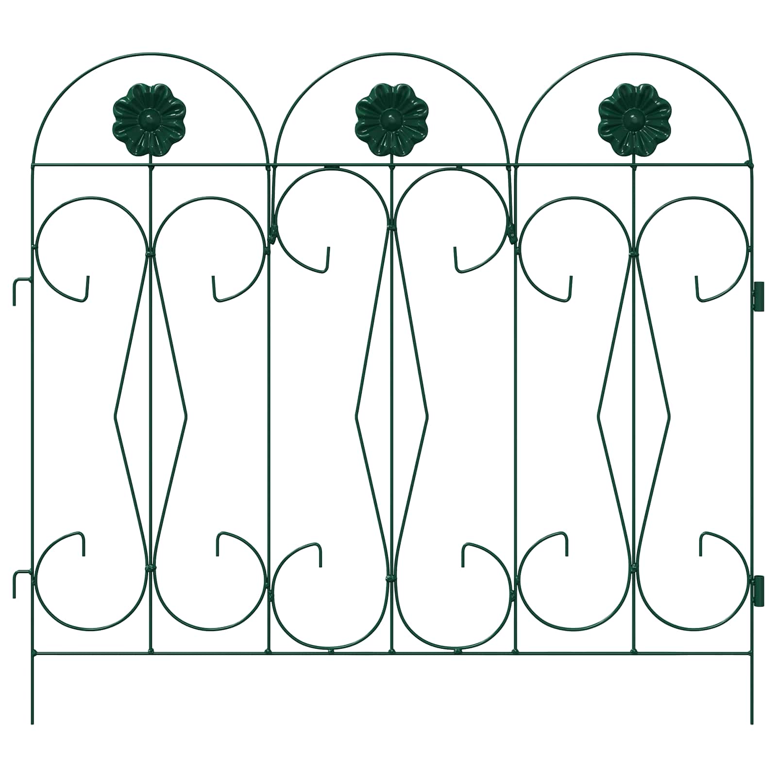 vidaXL Ogrodzenie Ogrodowe 5 pcs zielony Stal
