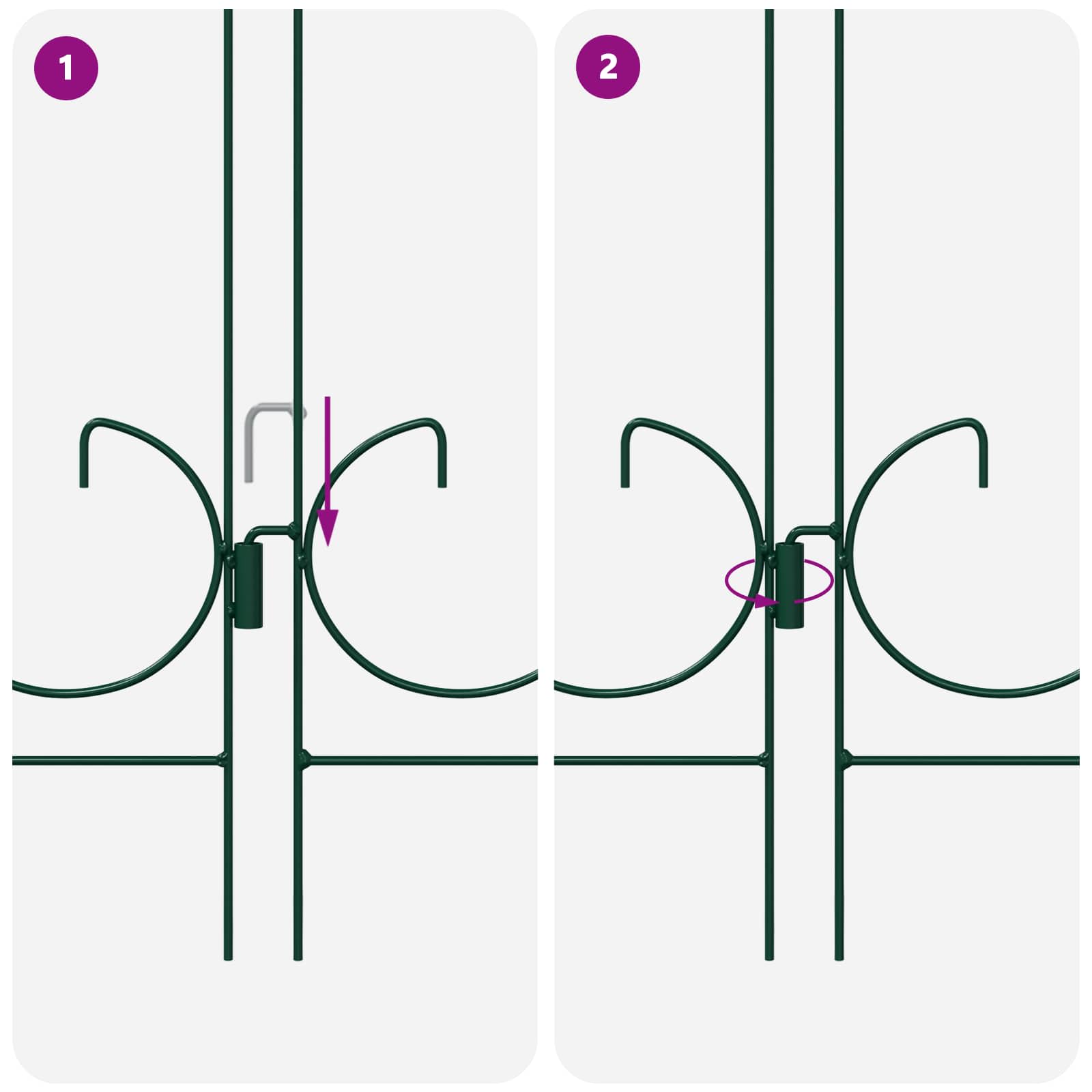 vidaXL Ogrodzenie Ogrodowe 5 pcs zielony Stal