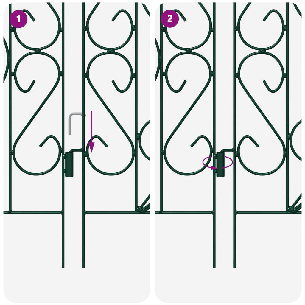 vidaXL Ogrodzenie Ogrodowe 5 pcs zielony Stal