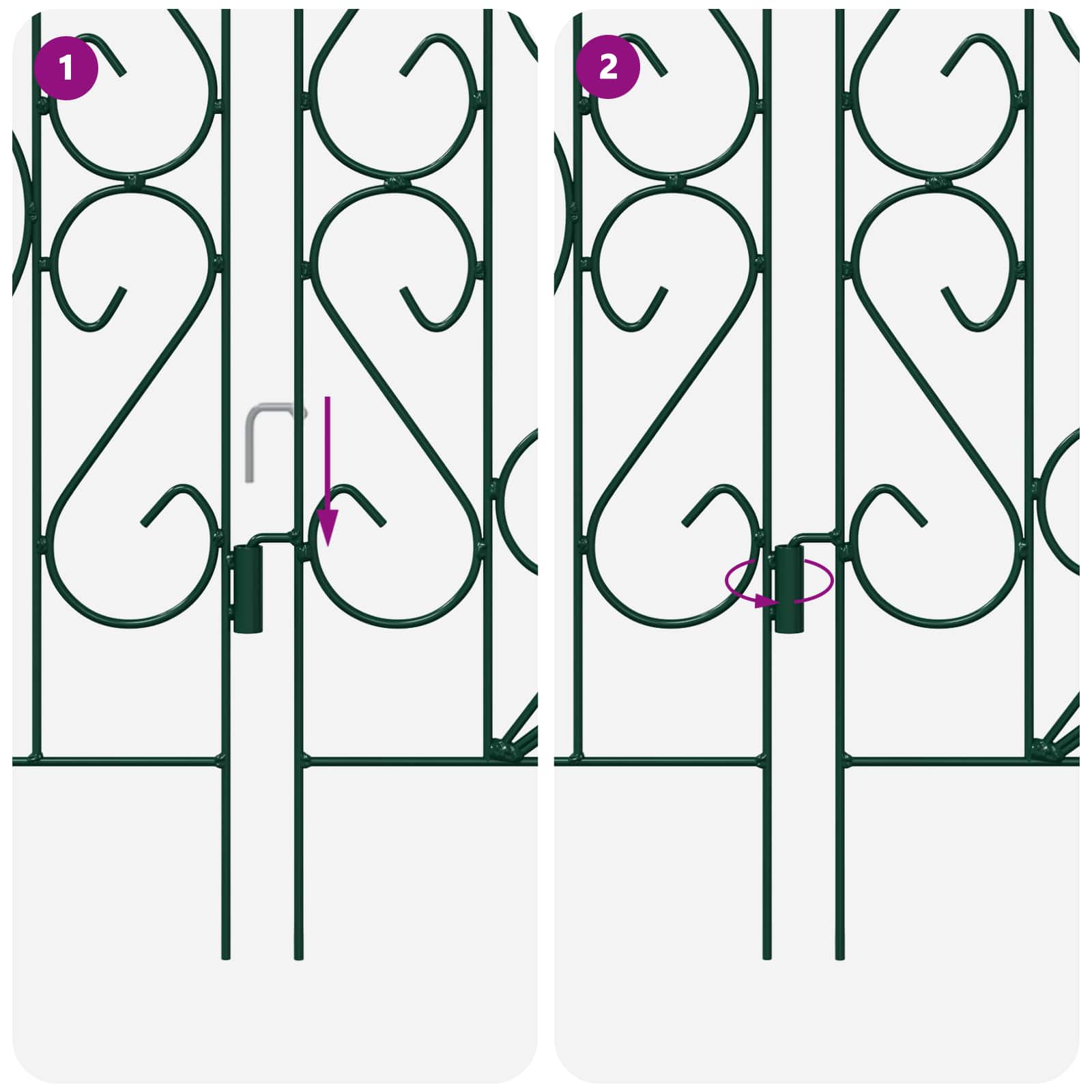 vidaXL Ogrodzenie Ogrodowe 5 pcs zielony Stal