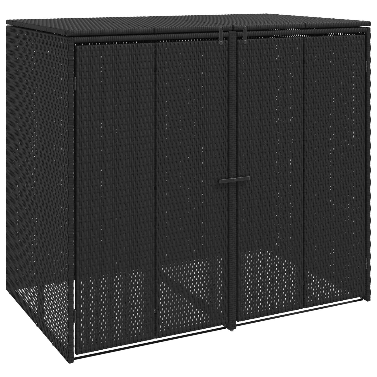 vidaXL Pojemnik na śmieci 2 pcs Czarny 130 x 80 x 115 cm Polietylen