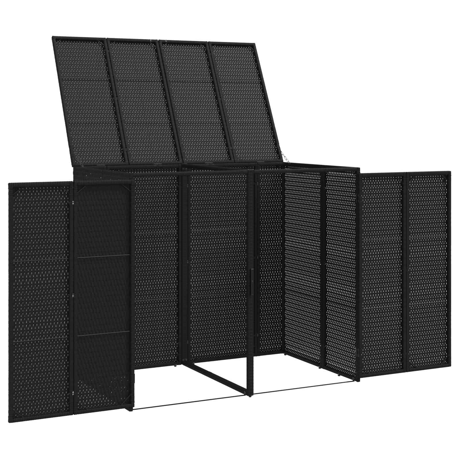 vidaXL Pojemnik na śmieci 2 pcs Czarny 130 x 80 x 115 cm Polietylen