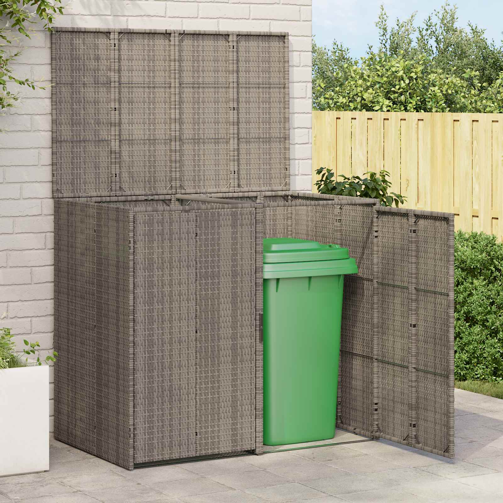 vidaXL Pojemnik na śmieci 2 pcs Szary 130 x 80 x 115 cm Polietylen