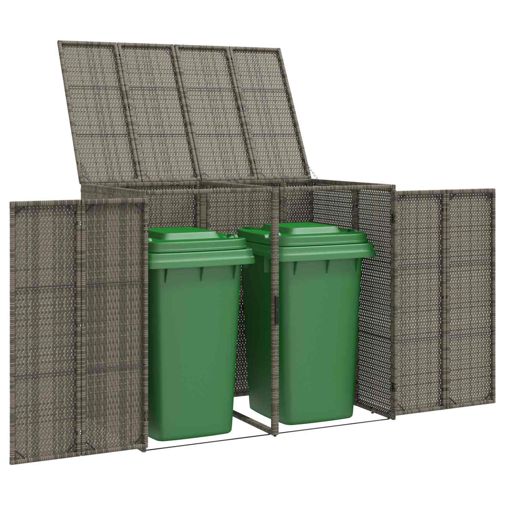 vidaXL Pojemnik na śmieci 2 pcs Szary 130 x 80 x 115 cm Polietylen