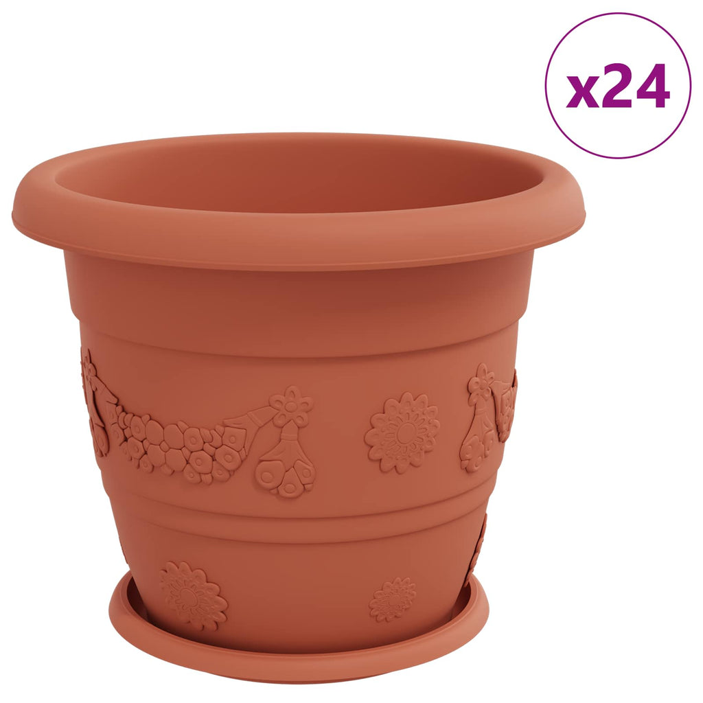 vidaXL Doniczki 24 pcs Czerwony ceglasty Ø 34 x 28 cm