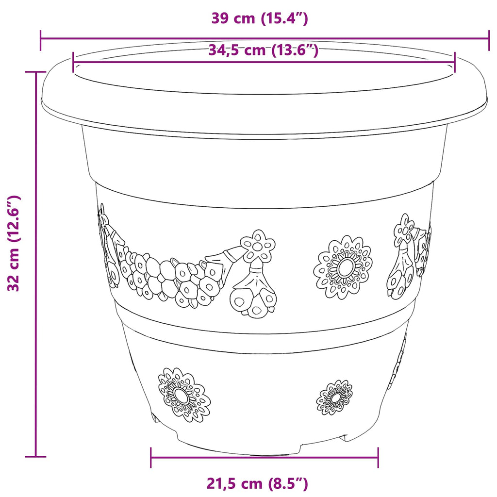 vidaXL Doniczki 24 pcs Czerwony ceglasty Ø 39 x 32 cm
