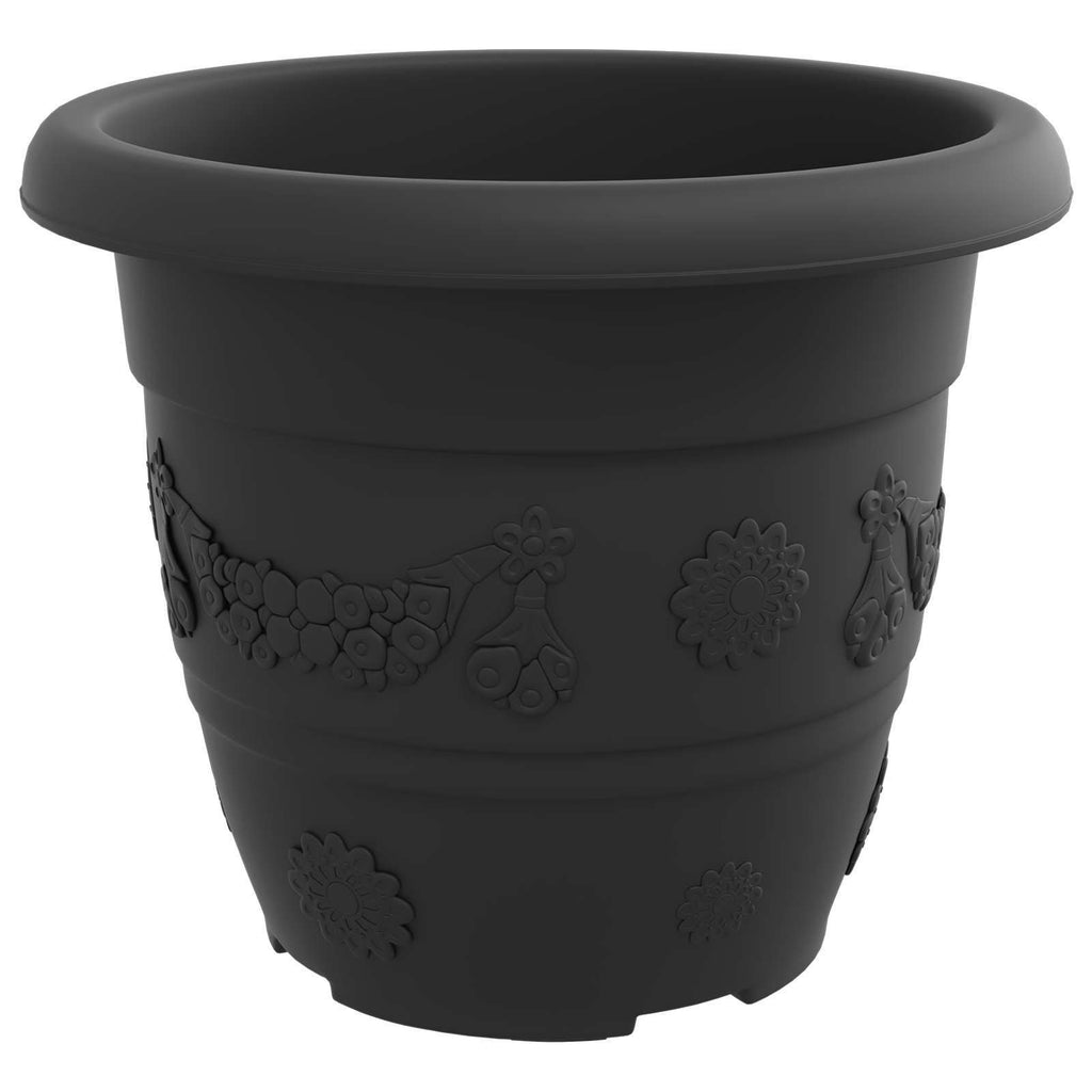 vidaXL Doniczki 24 pcs Czarny Ø 30 x 25 cm Z tworzywa sztucznego