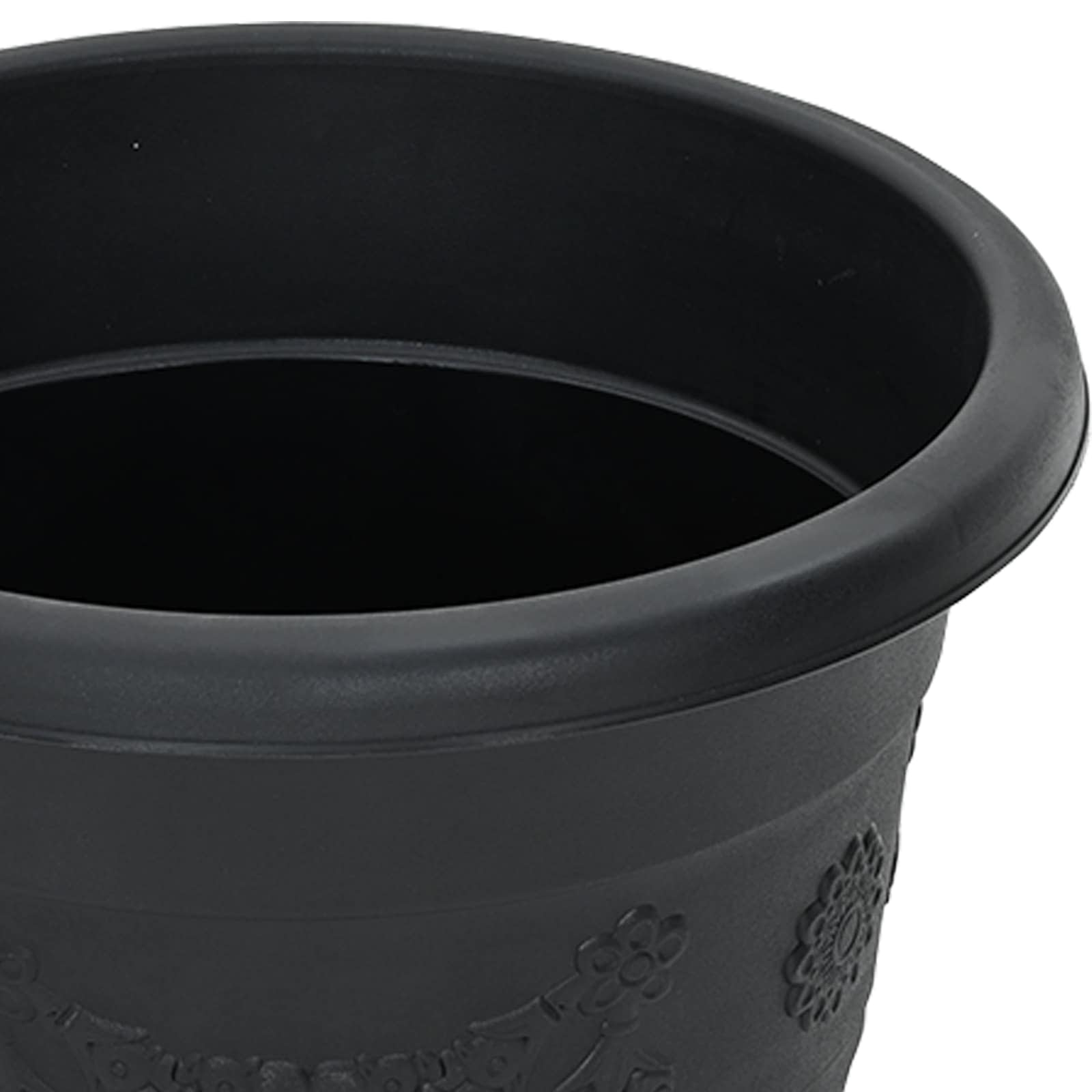 vidaXL Doniczki 24 pcs Czarny Ø 34 x 28 cm Z tworzywa sztucznego