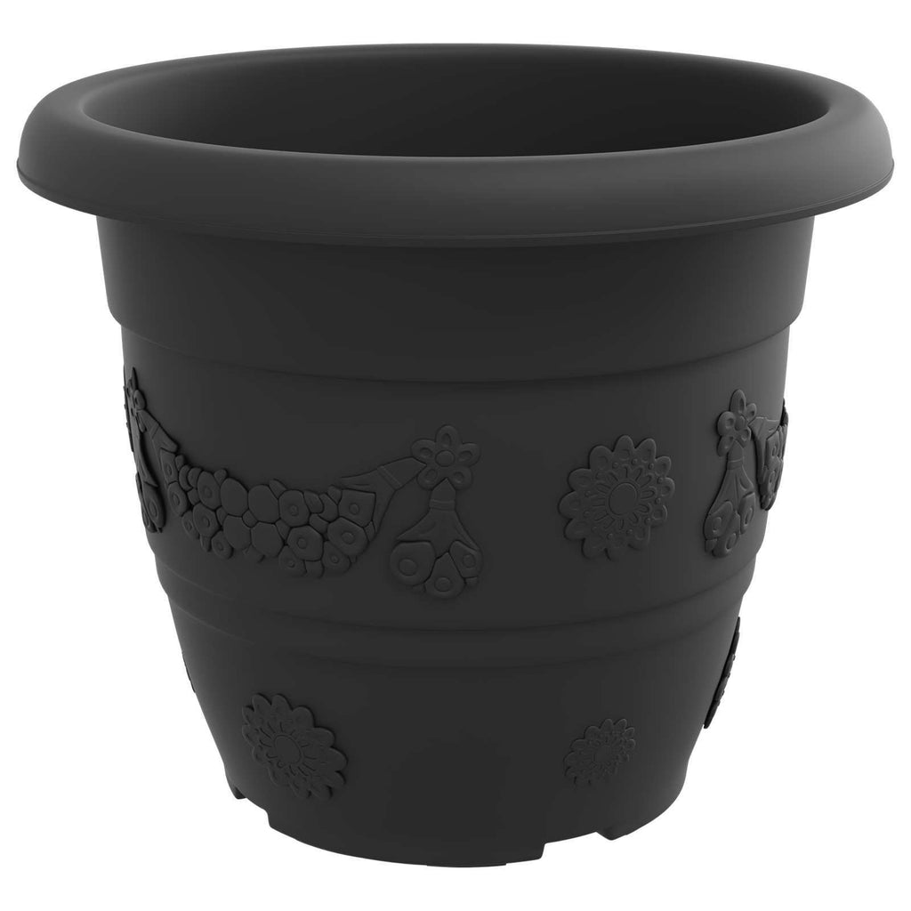 vidaXL Doniczki 24 pcs Czarny Ø 34 x 28 cm Z tworzywa sztucznego