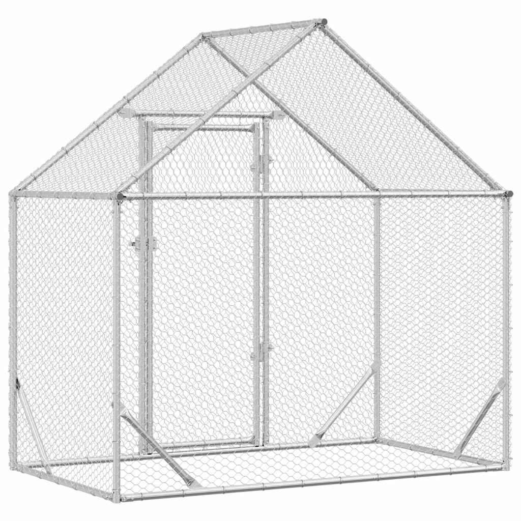 vidaXL Klatka dla kur Srebrny 170 x 100 x 177 cm Stal Galwanizowana