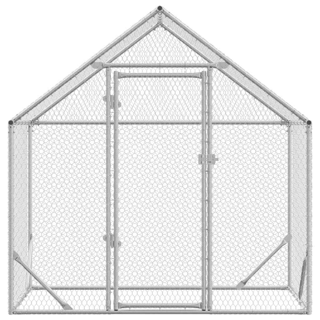 vidaXL Klatka dla kur Srebrny 170 x 100 x 177 cm Stal Galwanizowana