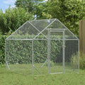 vidaXL Klatka dla kur Srebrny 200 x 170 x 177 cm Stal Galwanizowana