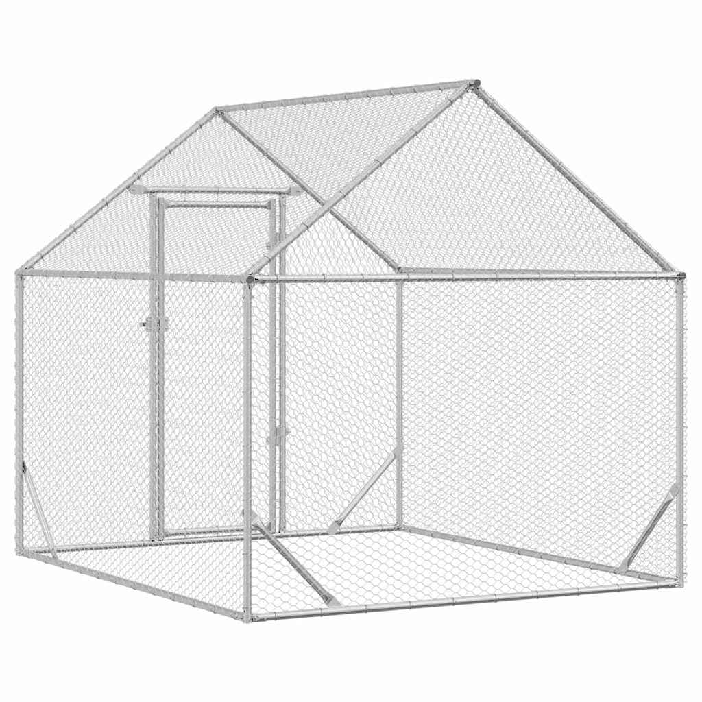 vidaXL Klatka dla kur Srebrny 200 x 170 x 177 cm Stal Galwanizowana
