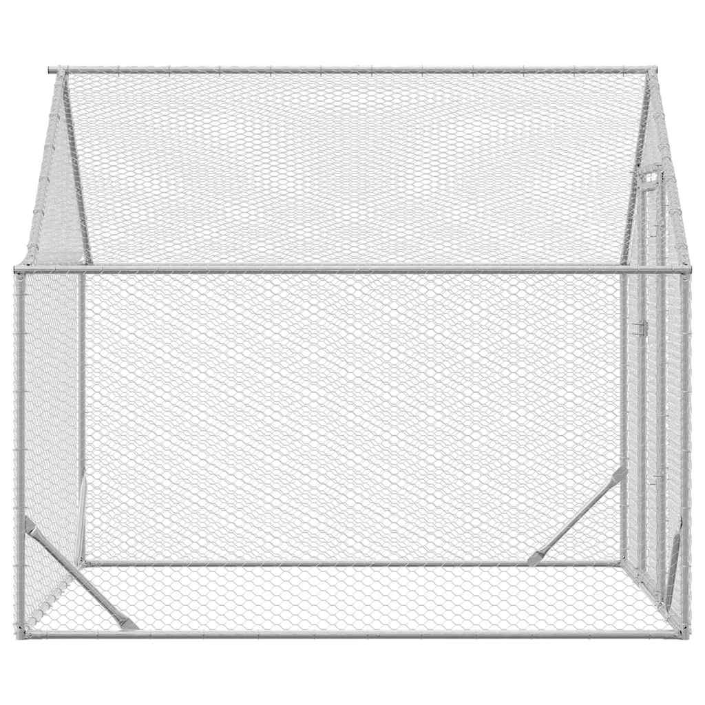 vidaXL Klatka dla kur Srebrny 200 x 170 x 177 cm Stal Galwanizowana