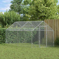 vidaXL Klatka dla kur Srebrny 400 x 170 x 177 cm Stal Galwanizowana