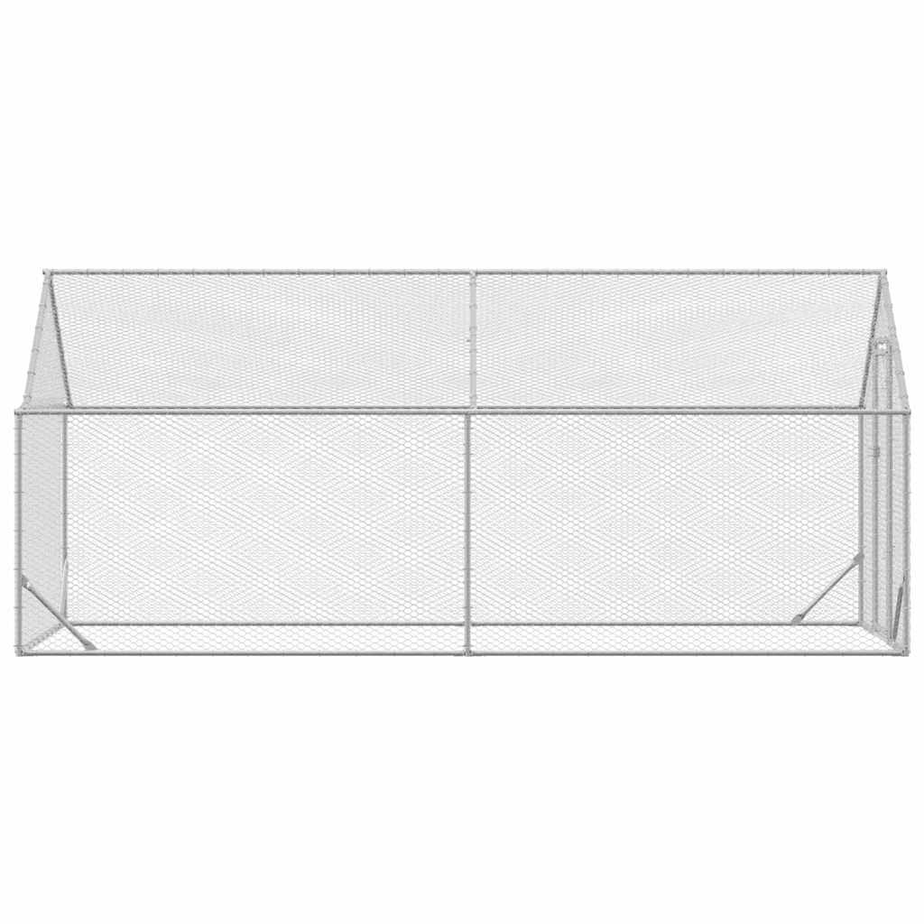 vidaXL Klatka dla kur Srebrny 400 x 170 x 177 cm Stal Galwanizowana